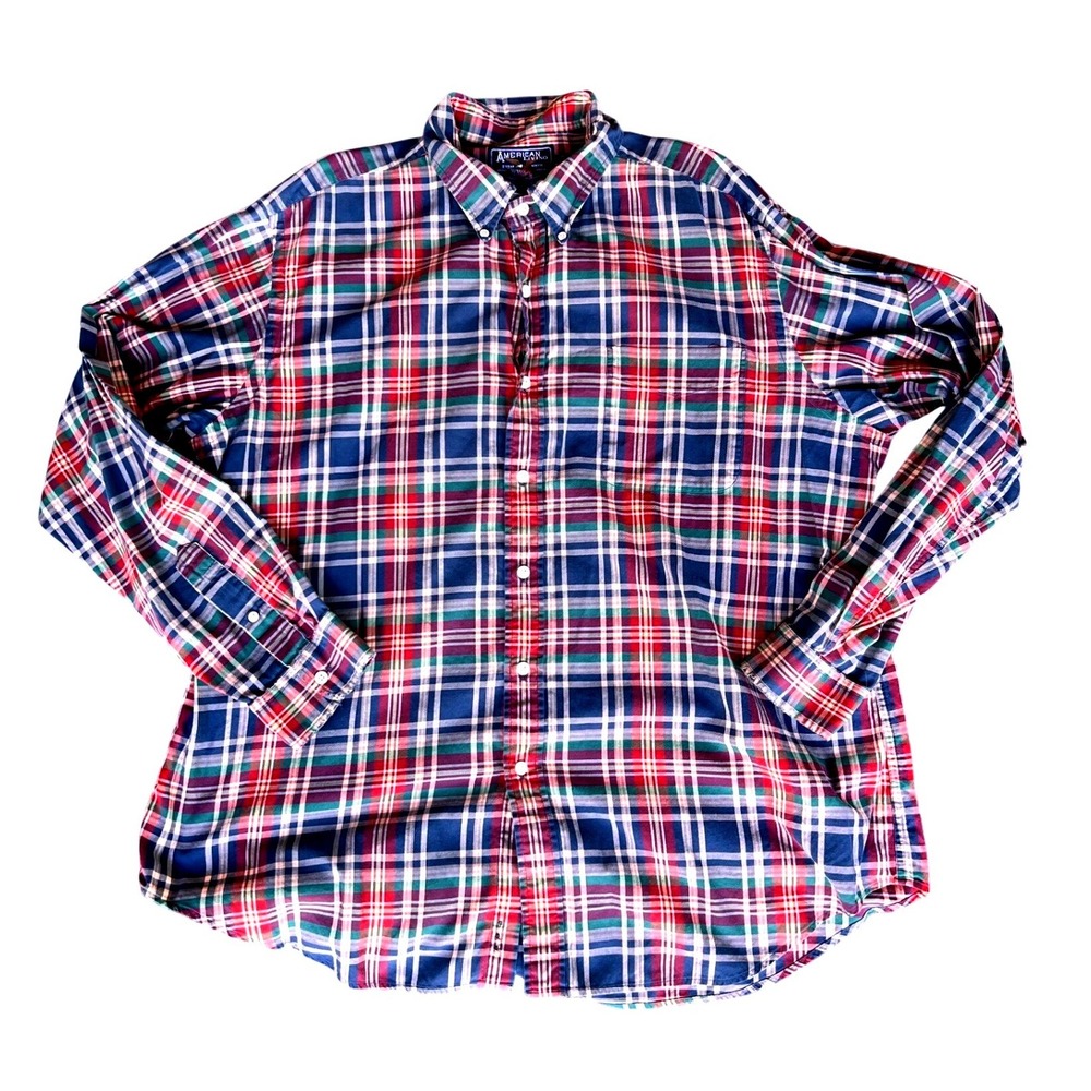 American Living Plaid Button Down Mens XXL Multi Color Excellent Long Sleeve